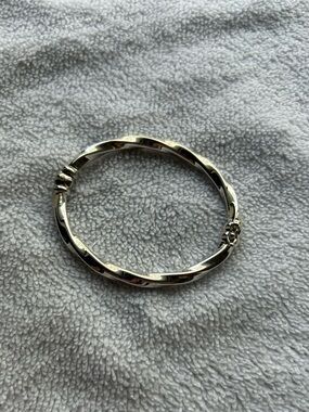 925 EURS Sterling Silver Rhodium Plated Twisted Cable Bangle Bracelet